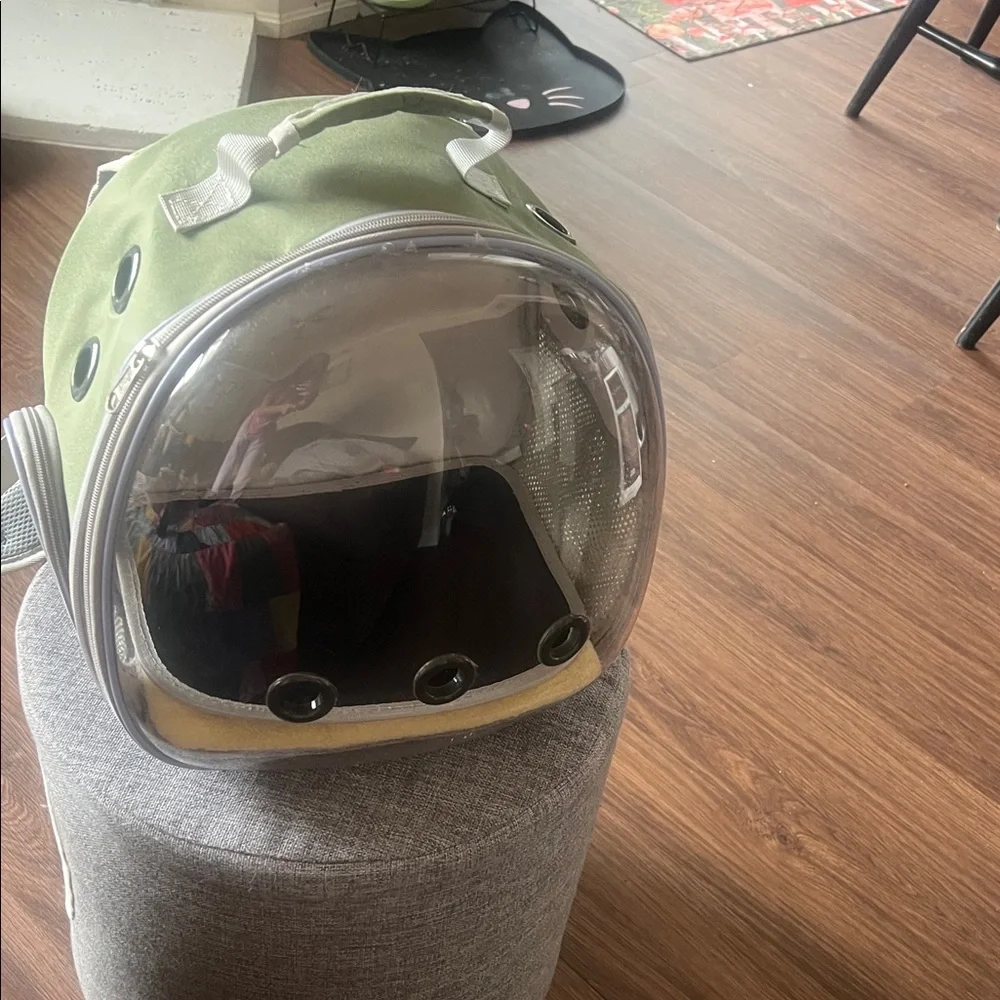 Green Bubble Pet Carrier Backpack with Clear Dome